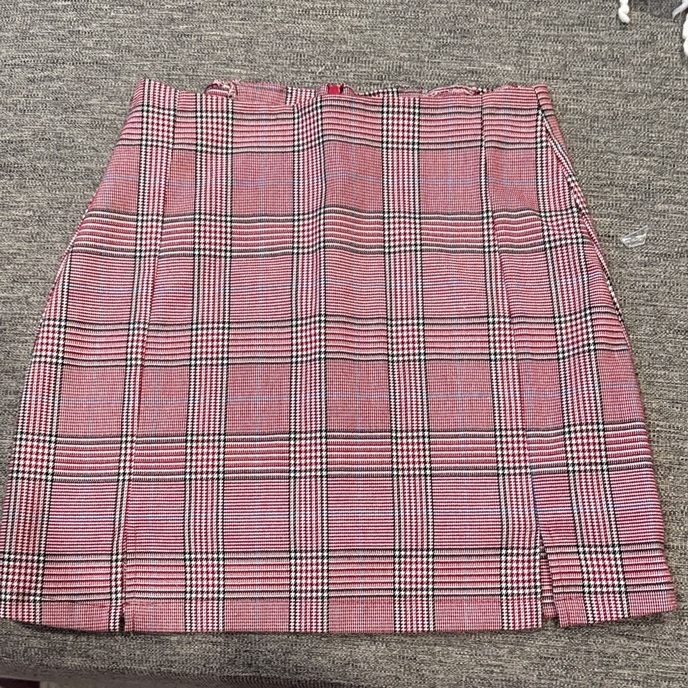 Red Plaid Mini Skirt - Women's Stylish Check Pencil Skirt